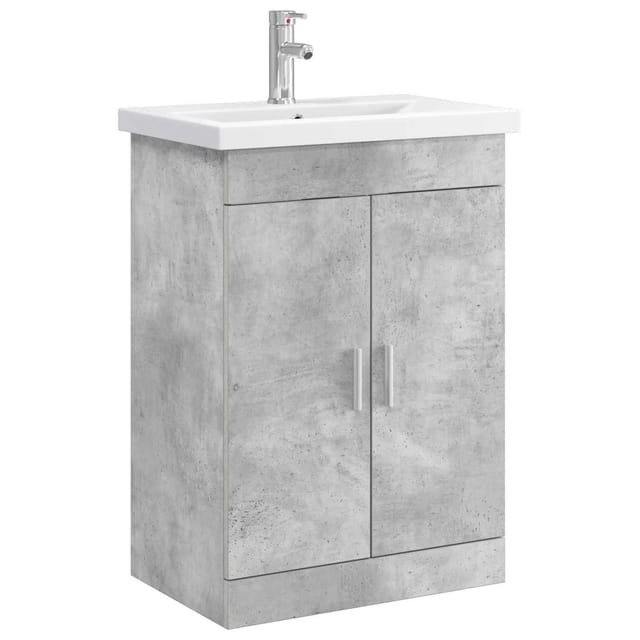 vidaXL Badezimmermöbel-Set Betongrau 61 x 40 x 84,5 cm Holzwerkstoff 3404353