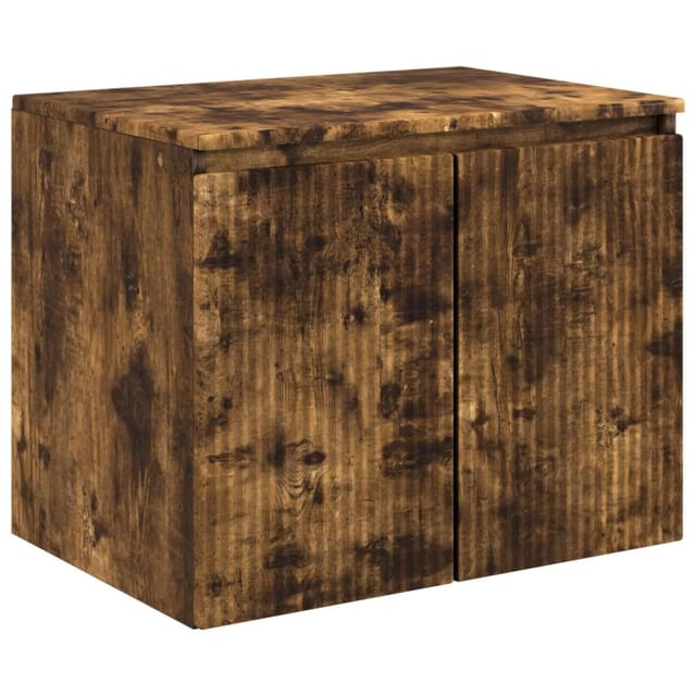 vidaXL Wandmontierter Badezimmerschrank Geräucherte Eiche 890477