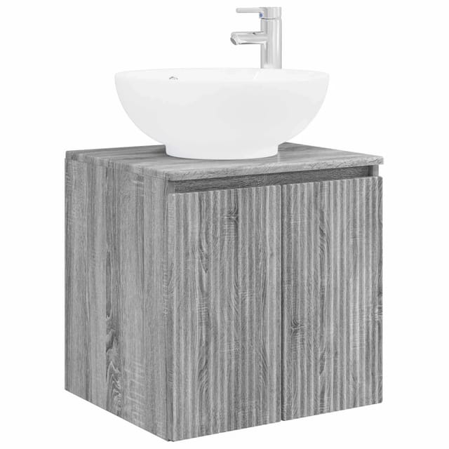 vidaXL Wandmontierte Waschtisch Grau Sonoma 49,5 x 44,5 x 65 cm 890448