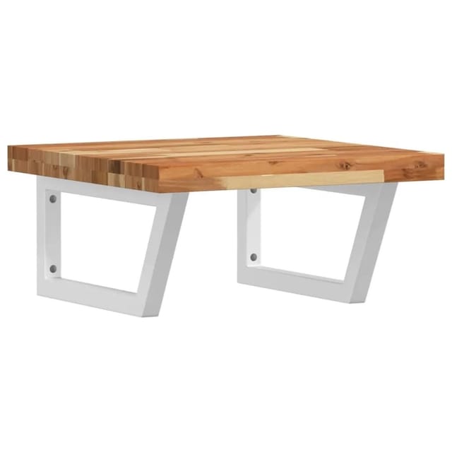 vidaXL Waschbeckenregal Wandmontage Stahl und Akazienholz 3302774