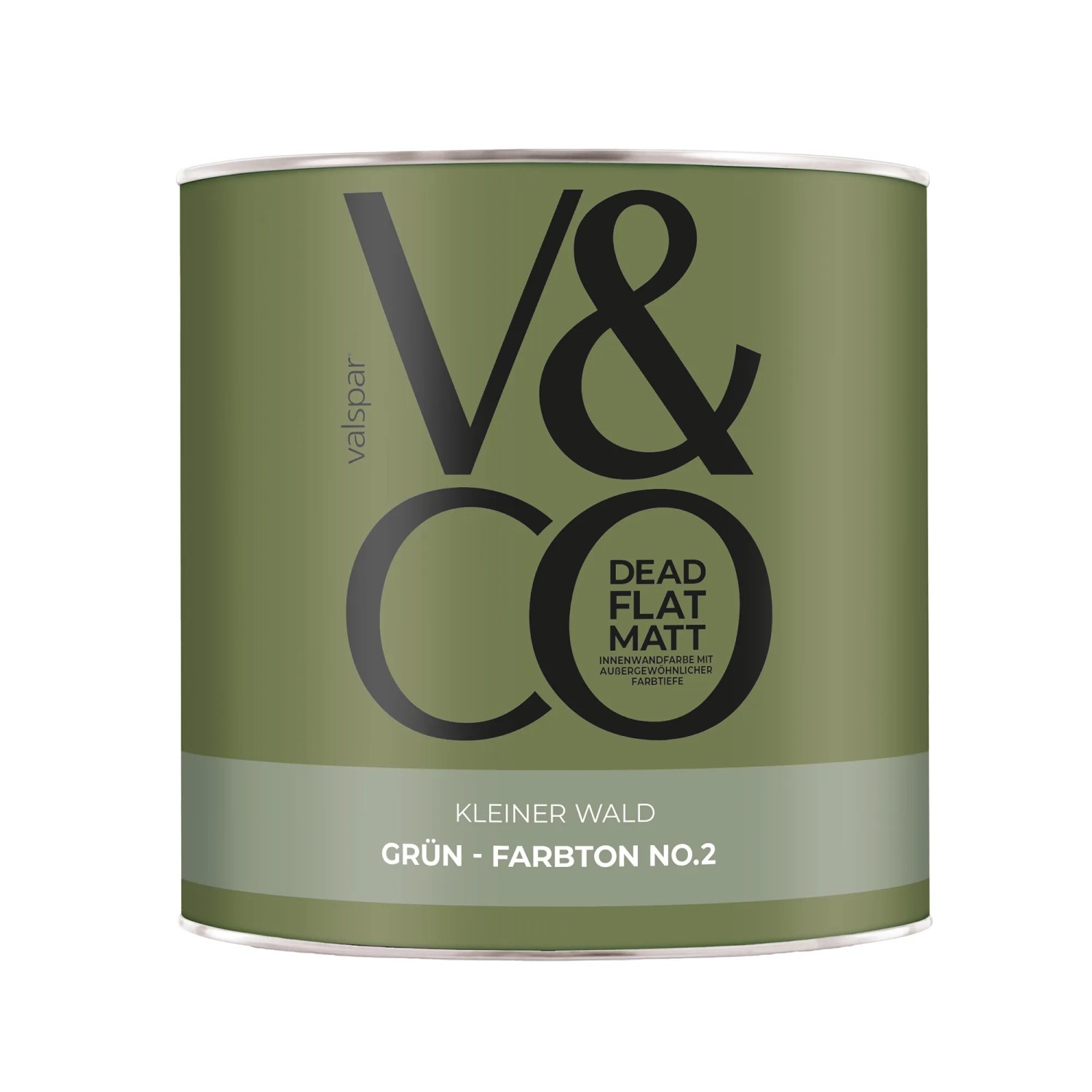 V&CO Premium-Innenfarbe Dead Flat Matt Grün Farbton 2 Kleiner Wald 2,5,