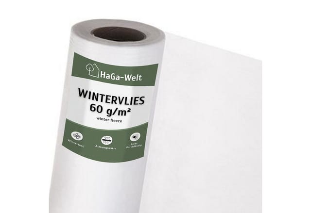 Haga - wintervlies 60g/m² in 1,6m Br. (Meterware) Schutzvlies Kälte-Frostschutzvlies