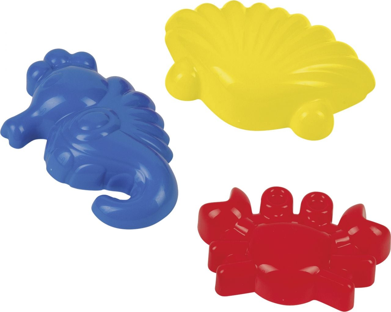 Sandförmchen Set 3-teilig rot, gelb und blau ca. 8,5 x 10,5 x 15,5 cm