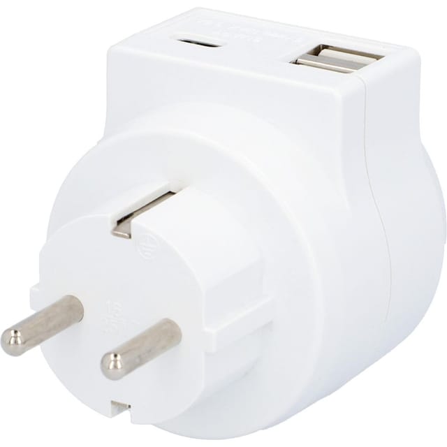 Weitere - evb Steckdosenadapter Zwischenstecker, usb a + c, weiß Adapterstecker