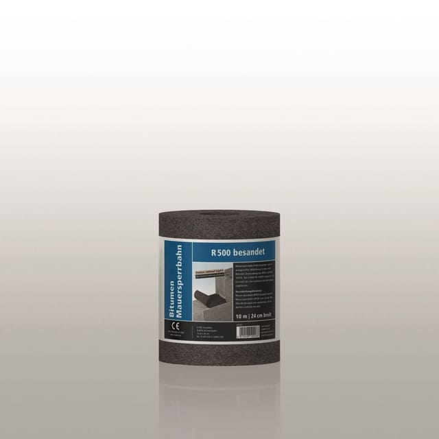 Weitere - Bitumen-Mauersperrbahn r 500 besandet 10 x 0,24 m = 2,4 m² schwarz Sockelleiste