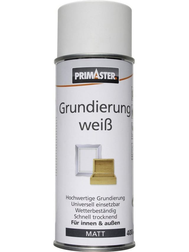 Primaster - Lackspray Grundierung 400ml Weiß Universal Sprühgrund Wetterbeständig