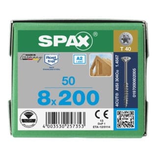 SPAX A2 SEKO T-STAR+ T40 TG 4CUT 8 x 200