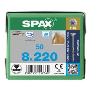 SPAX A2 SEKO T-STAR+ T40 TG 4CUT 8 x 220