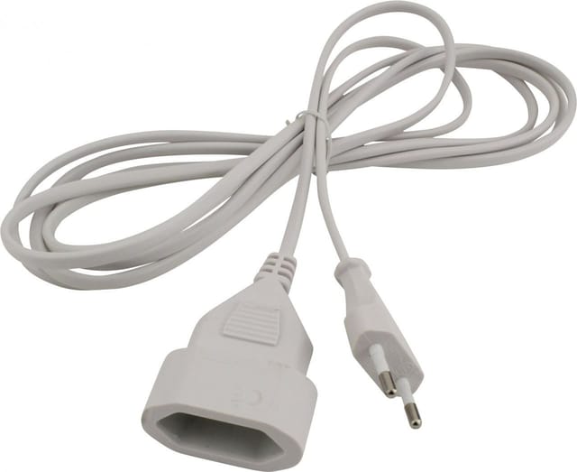 Unitec - Verlängerungskabel Innen 3 Meter H03VVH2-F, weiß, Flachstecker Verlängerungskabel