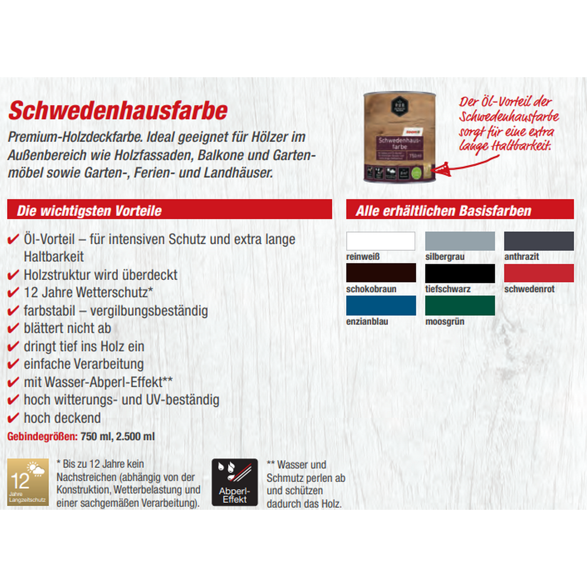 toom Schwedenhausfarbe reinweiß 2,5 l Bild 3