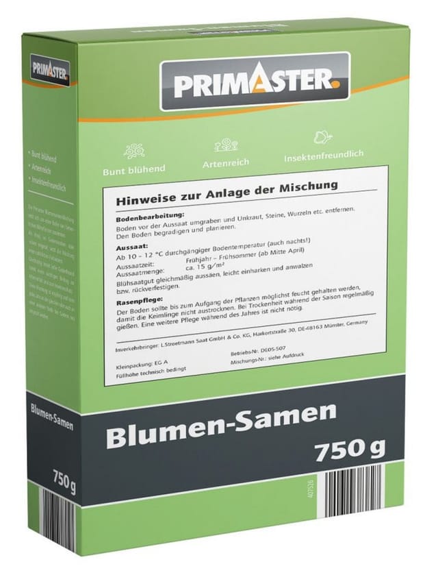 Blumensamen 750 g für ca. 50 m² Blumen-Samen - Primaster