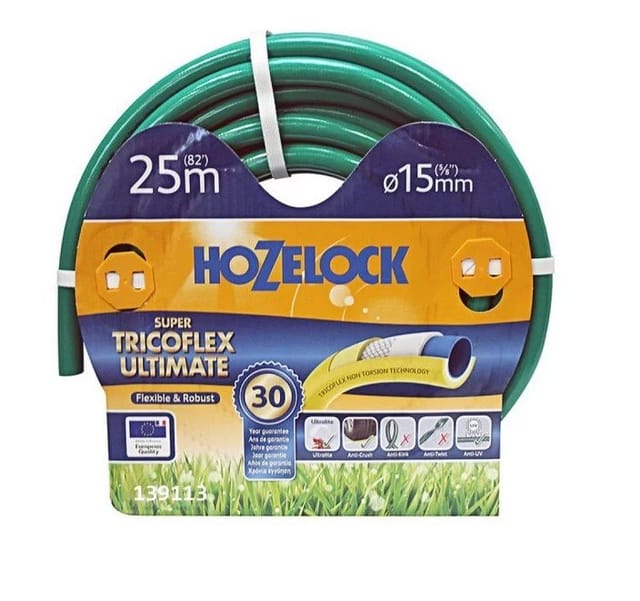 Super Tricoflex Ultimate 15 mm Mehrzweck-Gartenschlauch – 25 m – Grün HOZELOCK