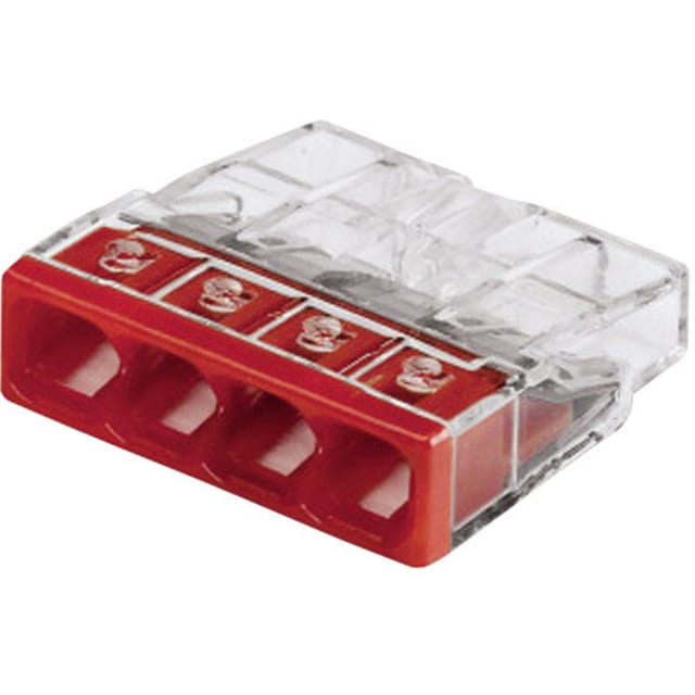 Wago - 2273-204 2273 Dosenklemme flexibel: - starr: 0.5-2.5 mm² Polzahl: 4 20 St. Transparent, Rot
