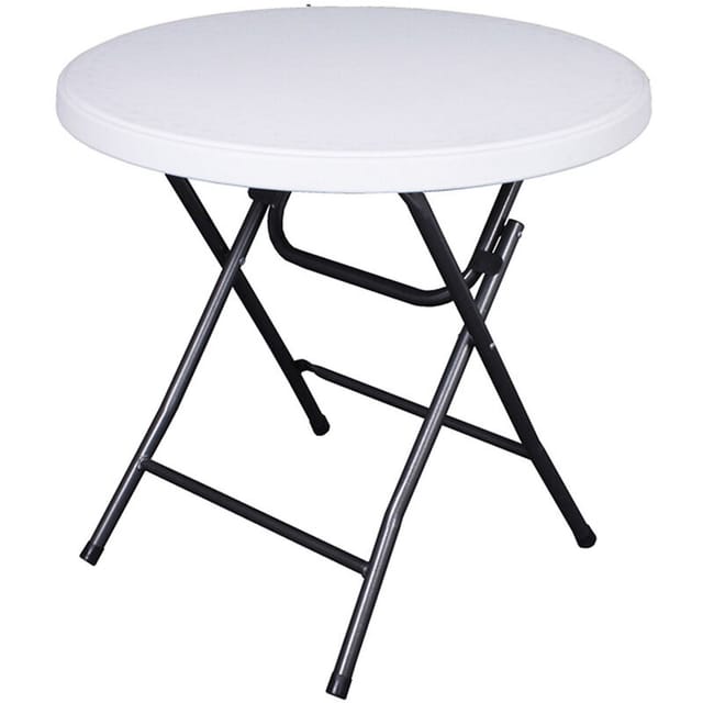 Gartentisch klappbar rund GARDA-120 in weiß, B/H/T: ca. 80/73/80 cm