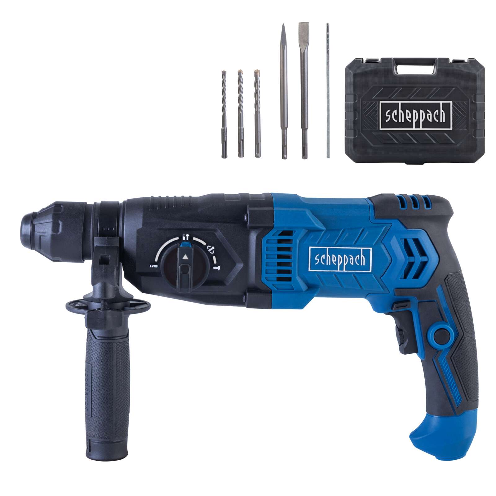 Bohrhammer DH2260 Scheppach - 230V 1050W | 3 Joule Schlagkraft | SDS-Plus | 26mm Bohrleistung Beton | 4in1 Funktion | 5500bpm | Variable Drehzahl Bild 4