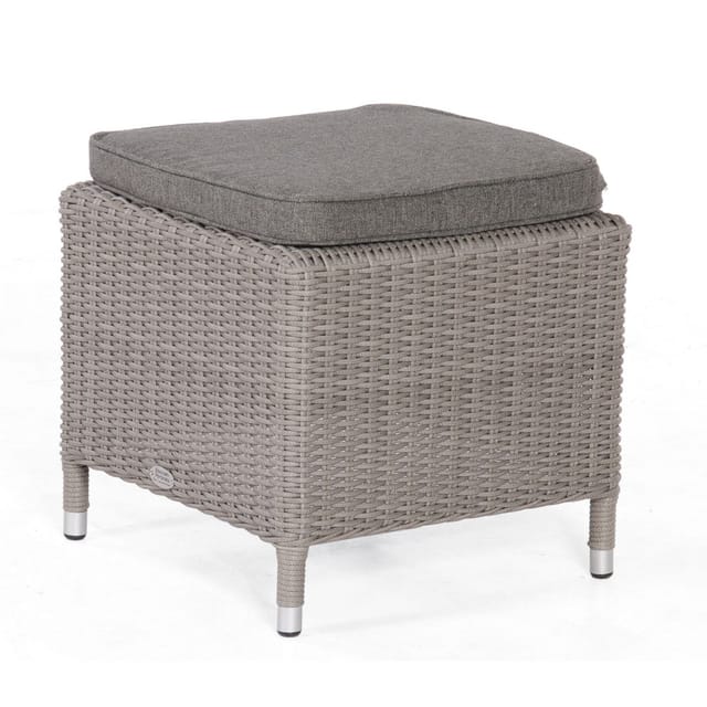 Sonnenpartner - Garten-Fußhocker Solares Aluminium mit Polyrattan stone-grey Hocker