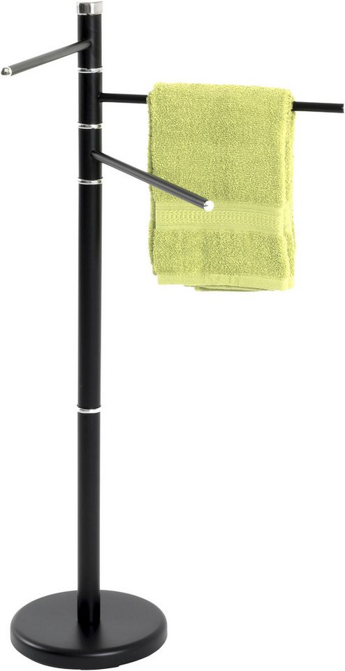 HAKU Handtuchhalter Badetuchhalter, Handtuchhalter, Handtuchständer, freiform - aus Metall Schwarz - B/T/H 22/42/89 cm