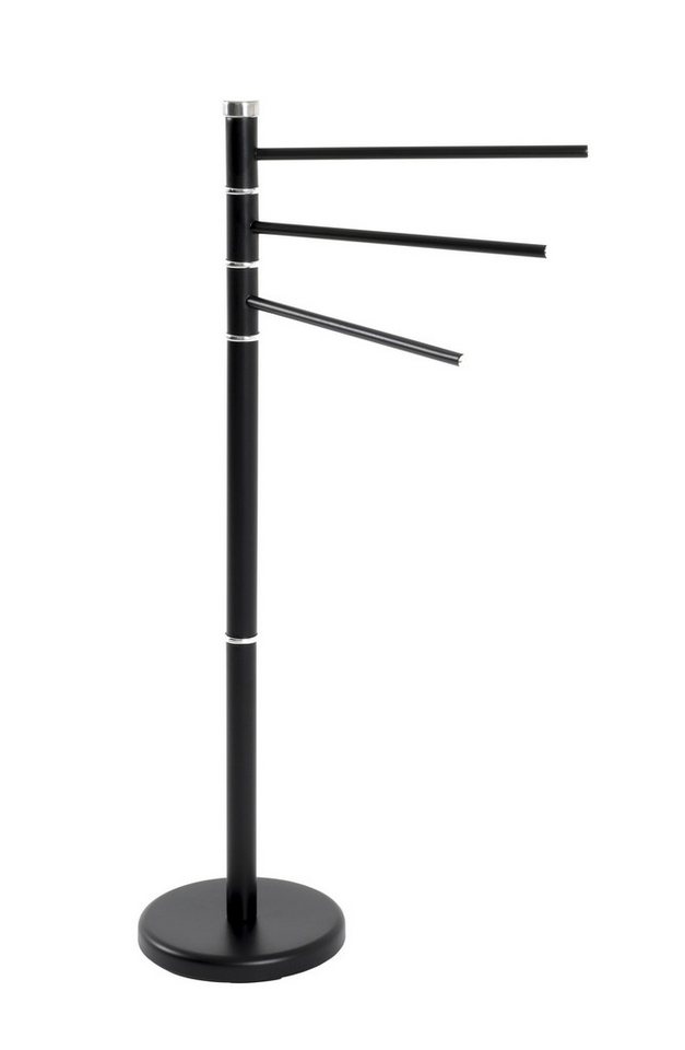 HAKU Handtuchhalter Badetuchhalter, Handtuchhalter, Handtuchständer, freiform - aus Metall Schwarz - B/T/H 22/42/89 cm Bild 3