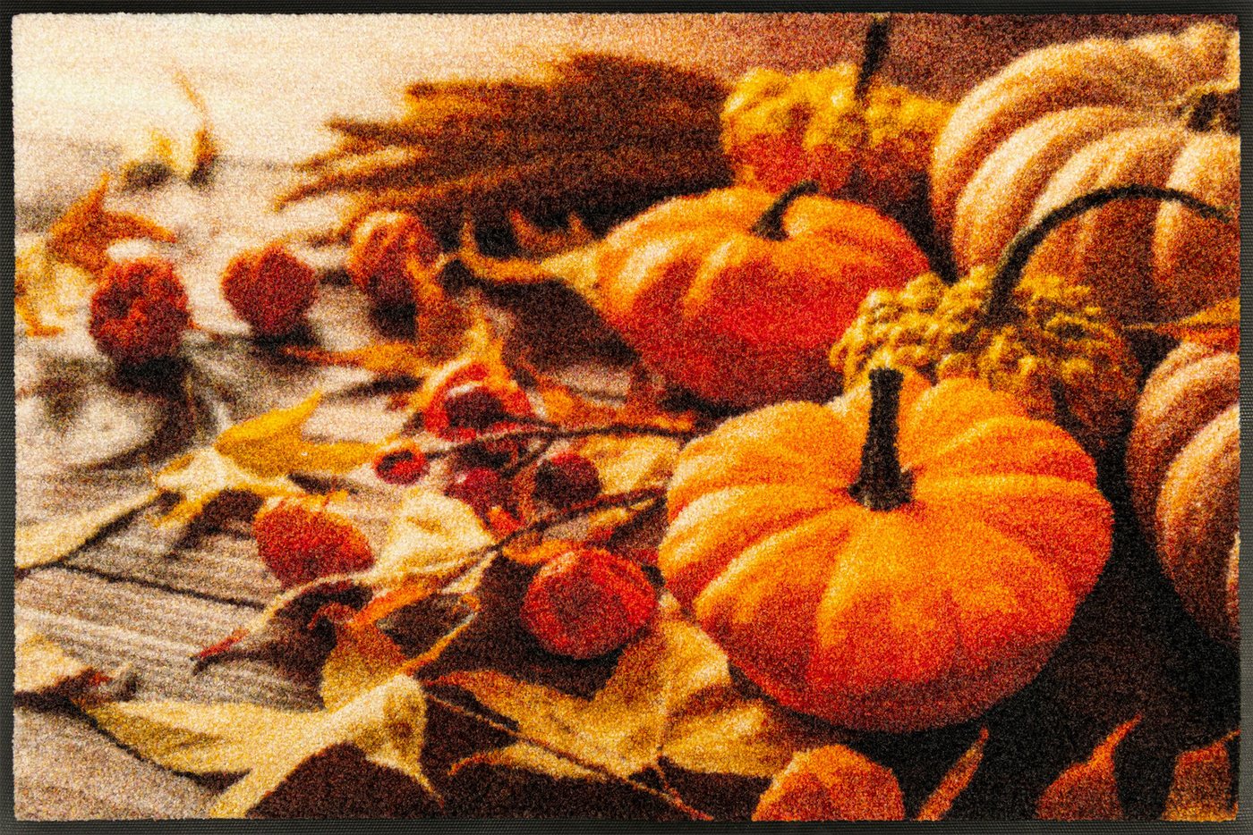 wash+dry by Kleen-Tex Fußmatte Pumpkin Glow, rechteckig, Höhe: 7 mm, waschbar und trocknergeeignet