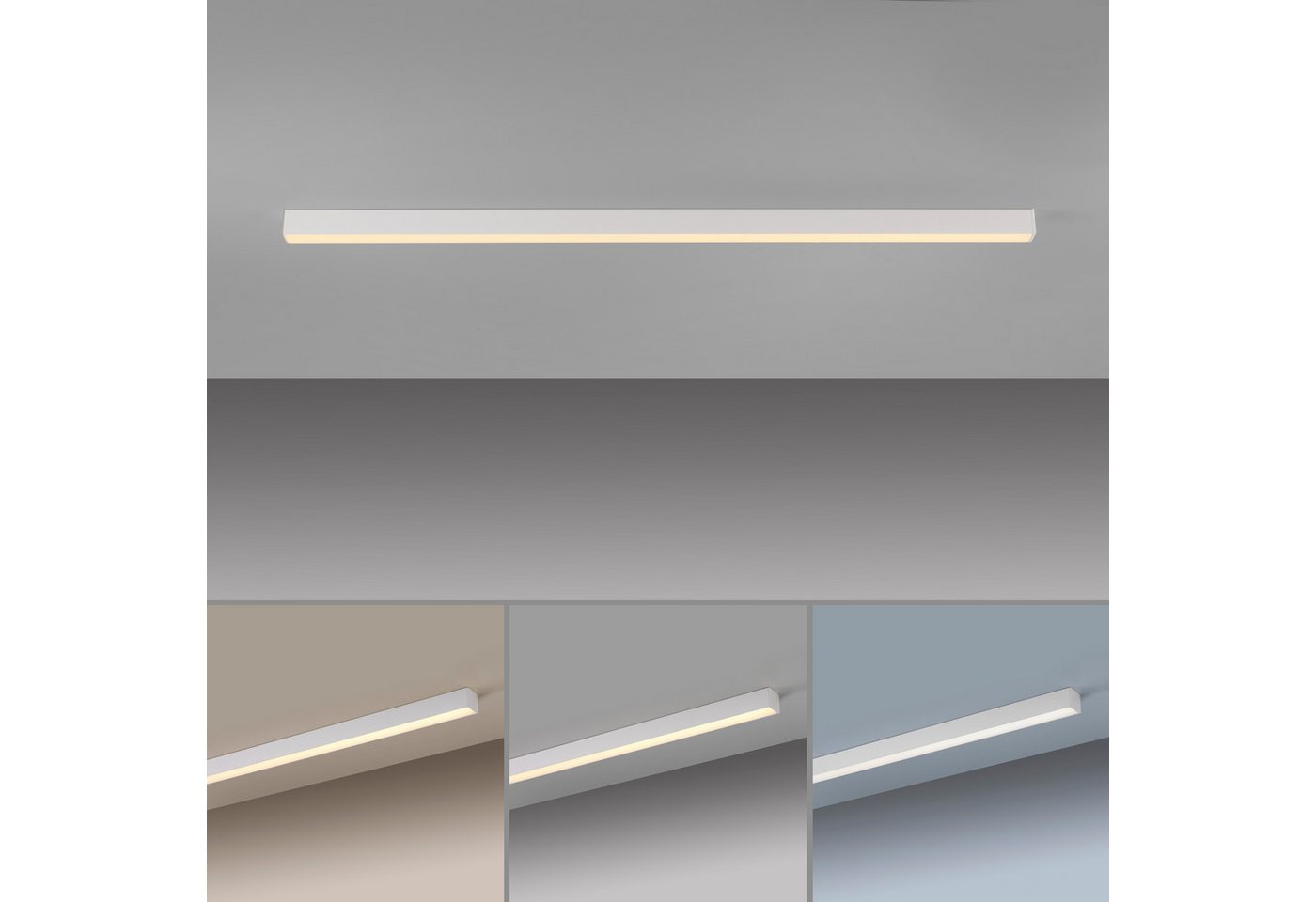 Neuhaus PURE LED Deckenleuchte PURE Lines Straight, CCT - über Fernbedienung, LED fest integriert, warmweiß - kaltweiß, Dimmbar über Fernbedienung, CCT, Memoryfunktion
