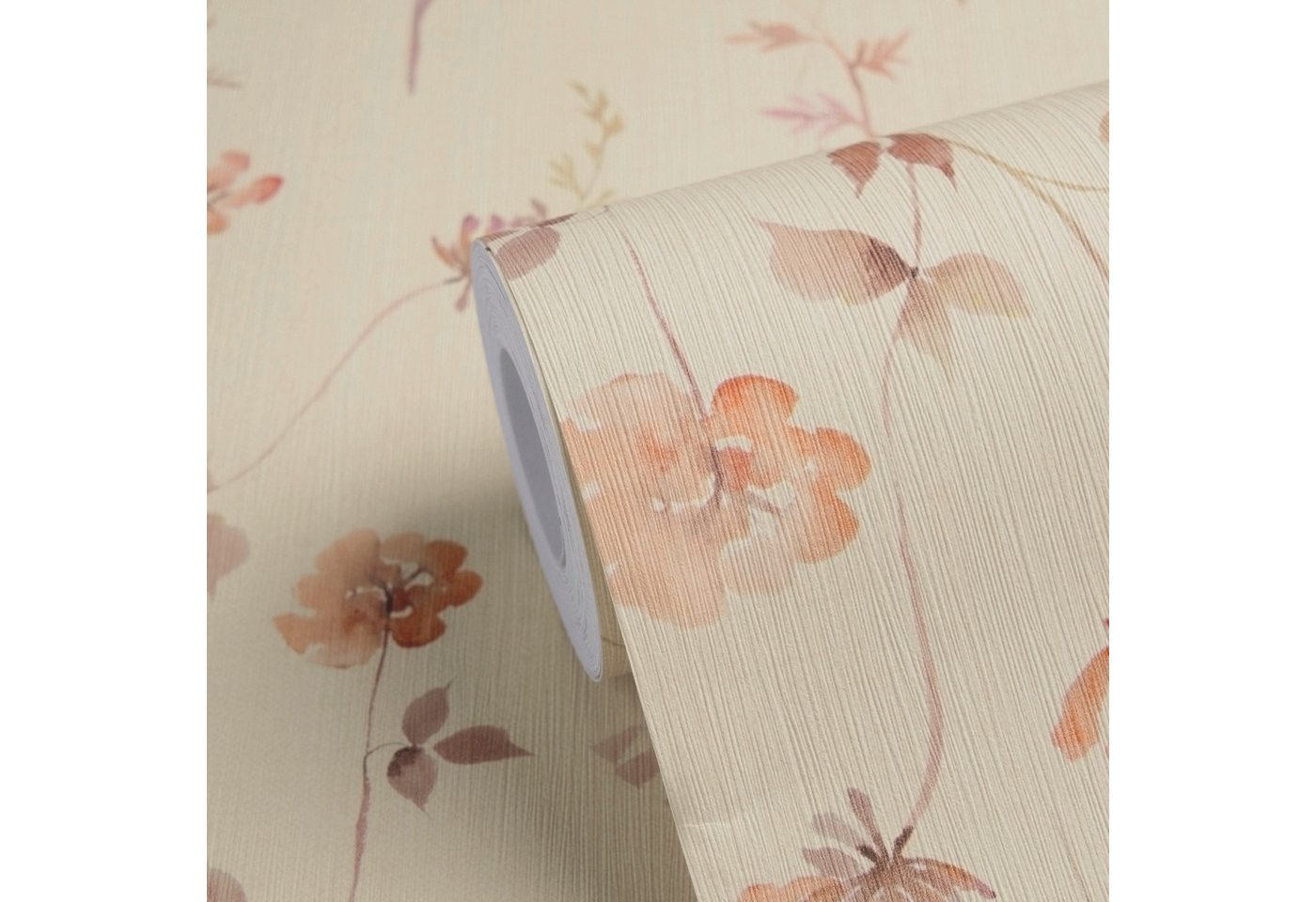 A.S. Création Vliestapete Trend Spectrum Floral – Romantische Blütenranken Vliestapete, leicht strukturiert, floral, matt, geblümt, (1 St), Romantische Blüten- und Blätterranken in harmonischer Farbwelt Bild 5
