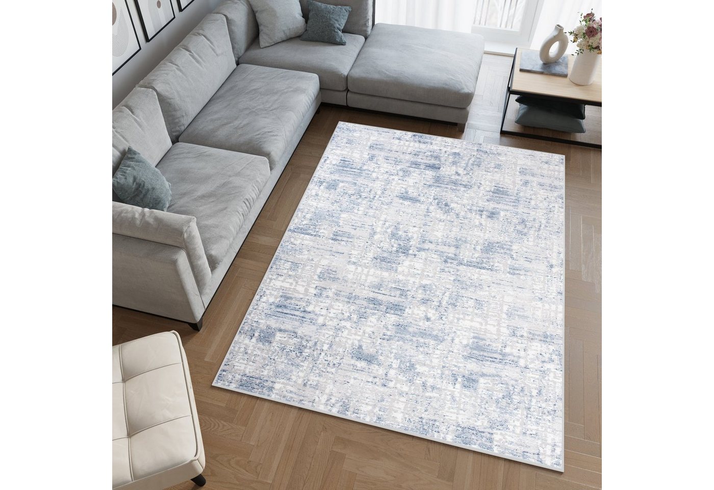 Tapiso Teppich SKY, rechteckig, Höhe: 11 mm, Modern Abstrakt Wohnzimmer Schlafzimmer Zweistufiger Flor