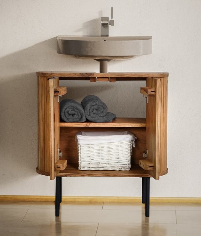 Main Möbel Waschbeckenunterschrank Waschbeckenunterschrank 60x60cm 'Atlantic' Akazie massiv