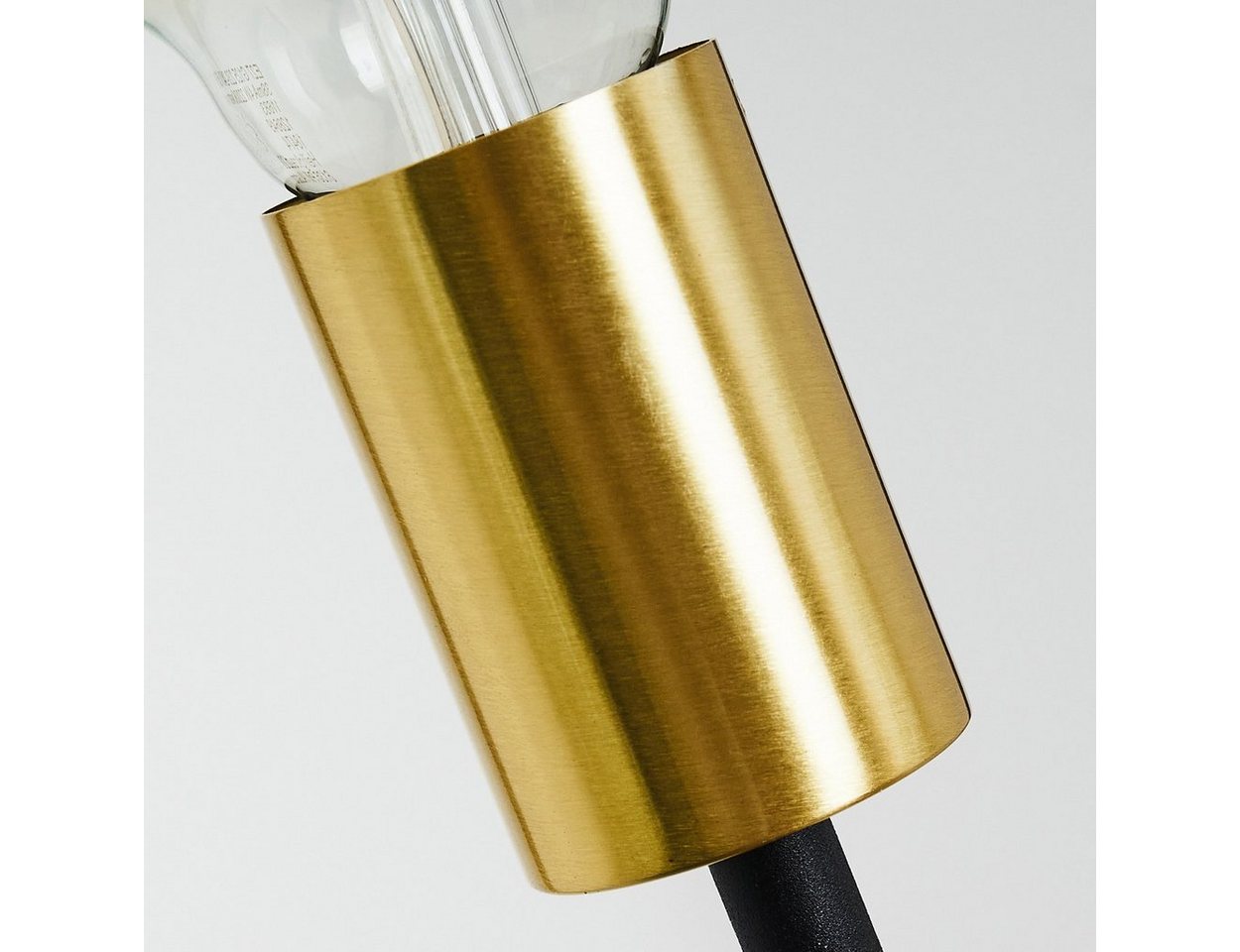 hofstein Stehlampe »Avola« Stehleuchte Bodenlampe aus Metall in Schwarz und Messingfarben, ohne Leuchtmittel, Industrial Look Standlampe mit Lichteffekt, E27, Fußschalter am Kabel Bild 3