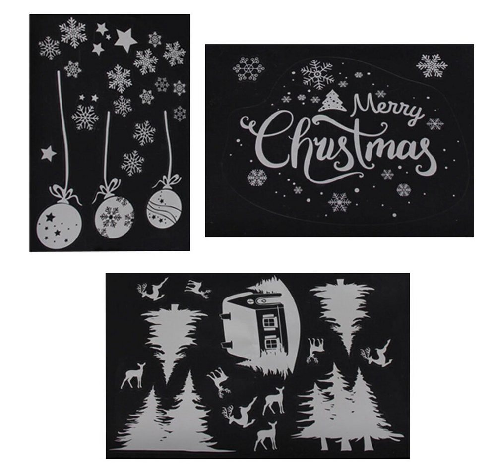Home-trends24.de Fenstersticker Fenstersticker Weihnachten Winter Kinder Deko Fensterdeko Weiß, Wiederverwendbar Bild 3