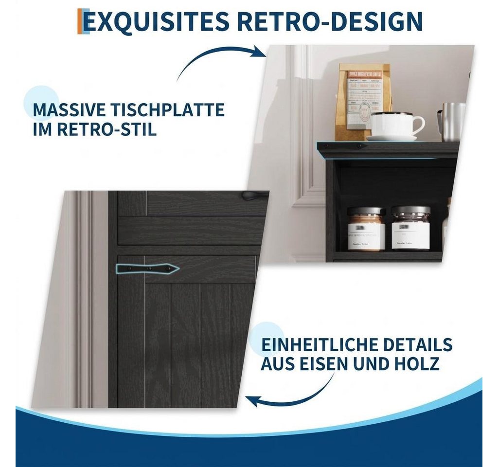 GarveeMore Badkommode Aufbewahrungsschrank Landhausstil mit Türen und Schubladen, Stauraum (1 St) Bild 4
