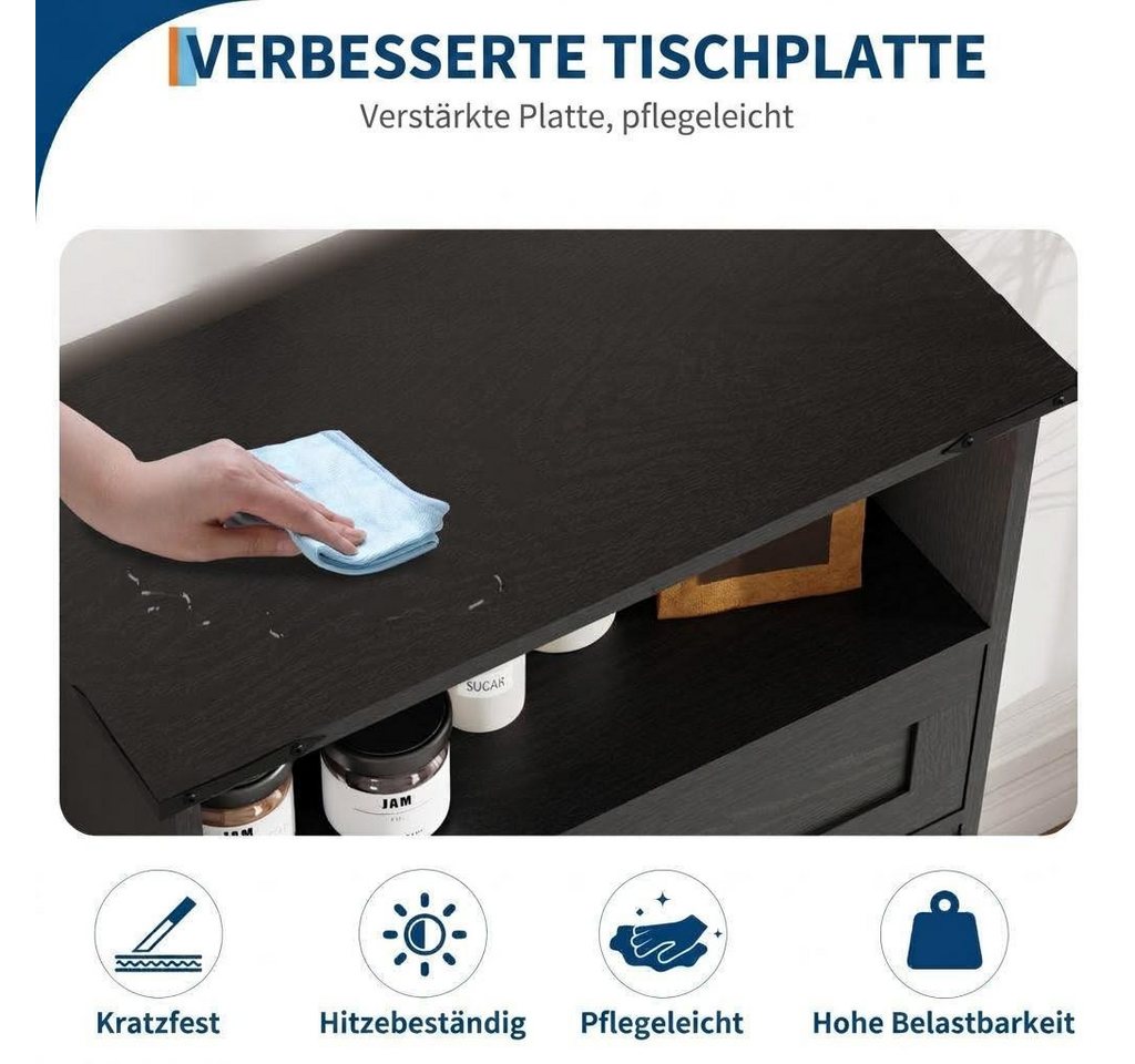 GarveeMore Badkommode Aufbewahrungsschrank Landhausstil mit Türen und Schubladen, Stauraum (1 St) Bild 5