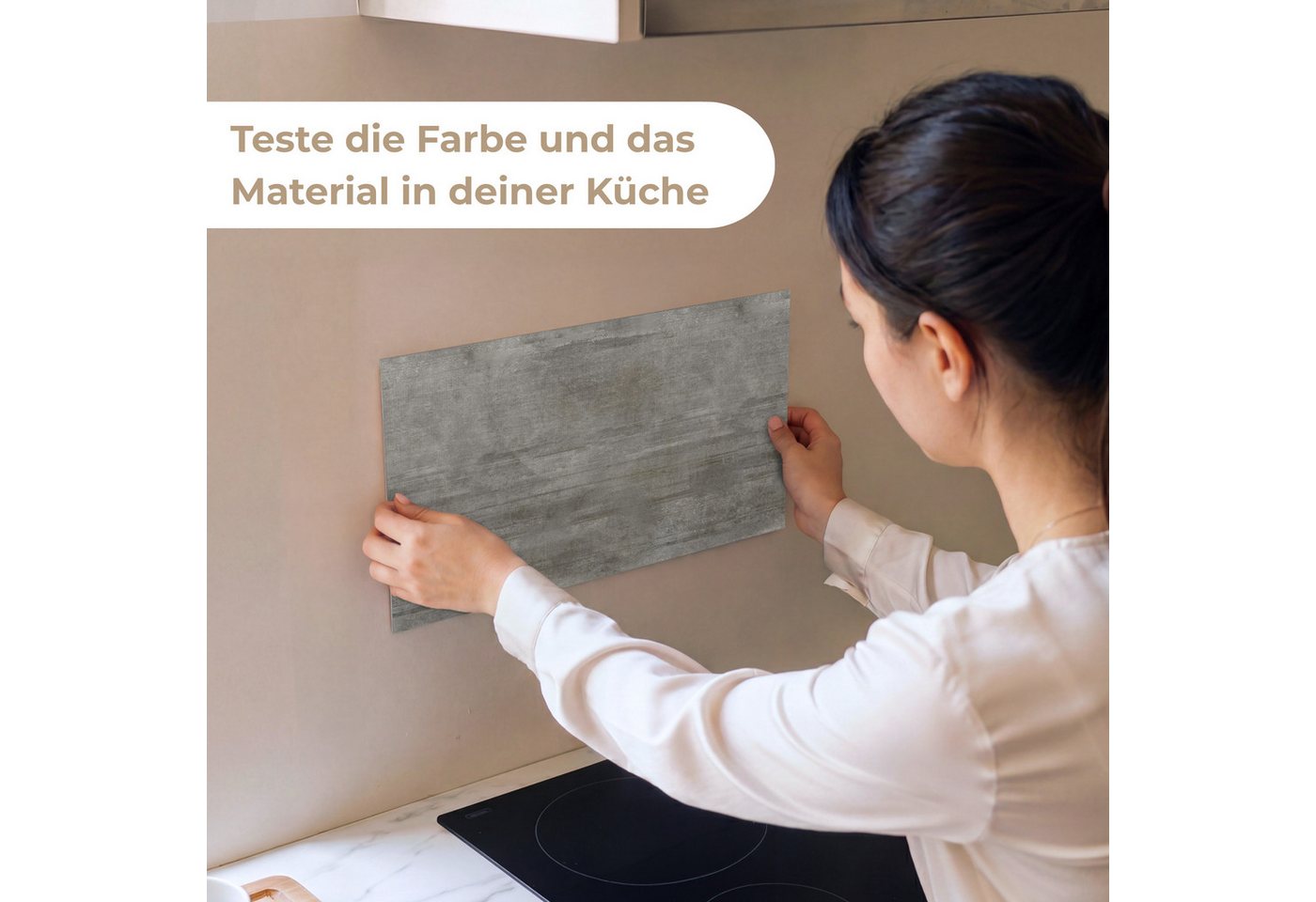 KitchenYeah Küchenrückwand Muster selbstklebend (keine Folie) Struktur - Beton - Stein - Muster, (1-tlg), Spritzschutz, Küche, Rückwand, Küchenwand, Küchenfront, 30x20 cm Bild 3