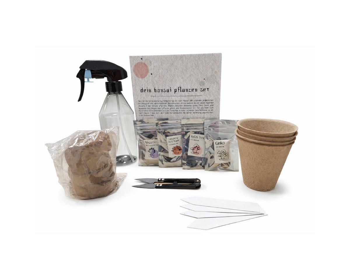 COFI 1453 Gartenpflege-Set Bonsai Starter Set mit 4 Baumarten und Zubehör