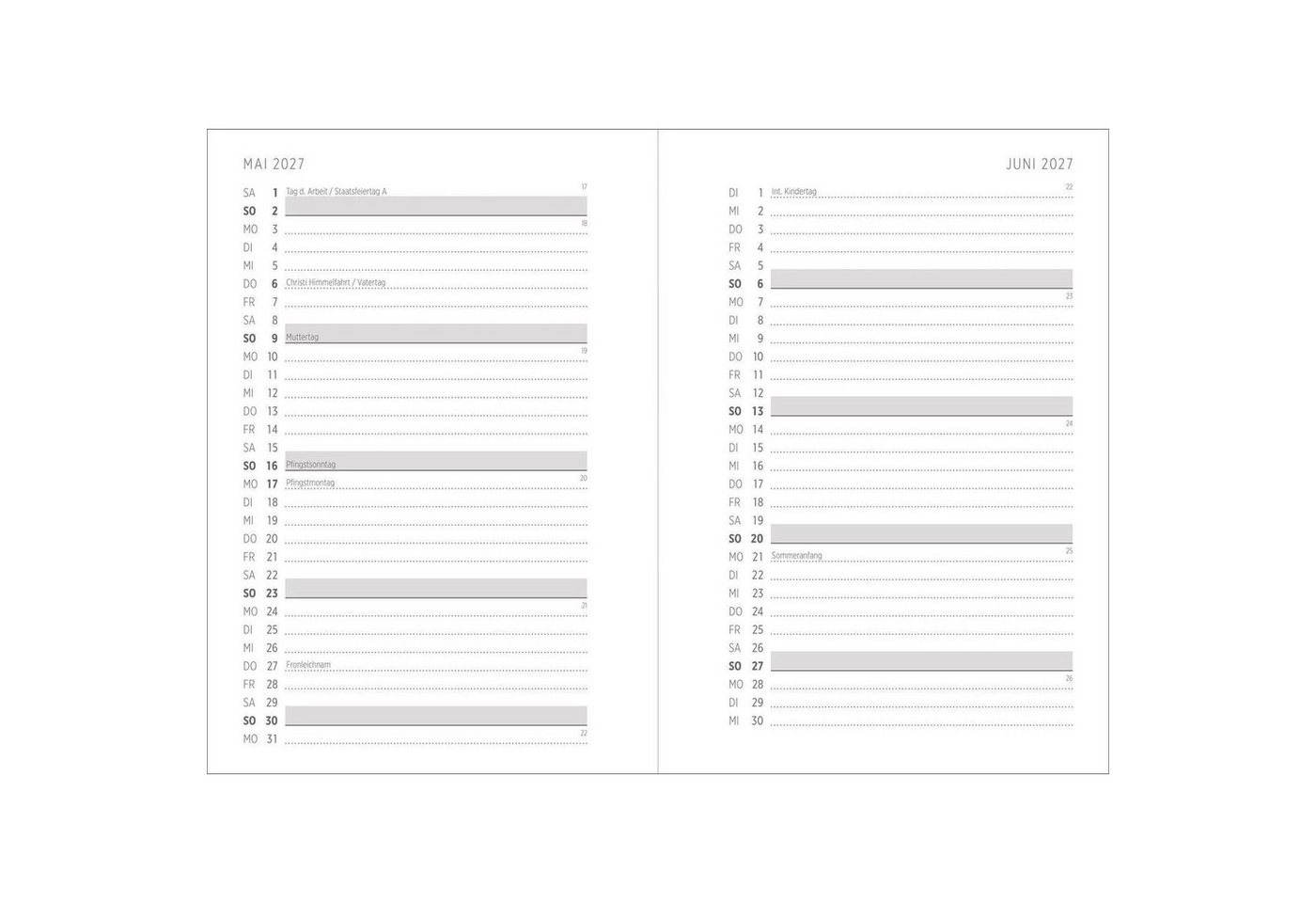 groh Verlag Taschenkalender Taschenkalender A6 2027: Blütenmotiv, bestickt, grün Bild 4