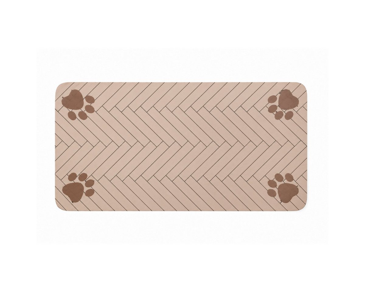 R2 Invest Napfunterlage 30 x 40 cm Haustier Futterplatz Matte mit Pfotenmotiv Bild 2