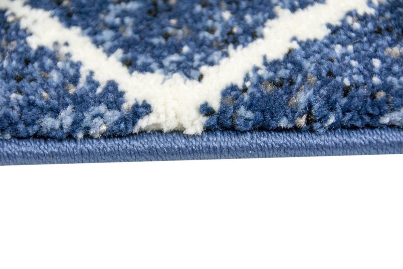 TeppichHome24 Teppich Designer Teppich mit Ornamente in Blau Creme, rechteckig Bild 2