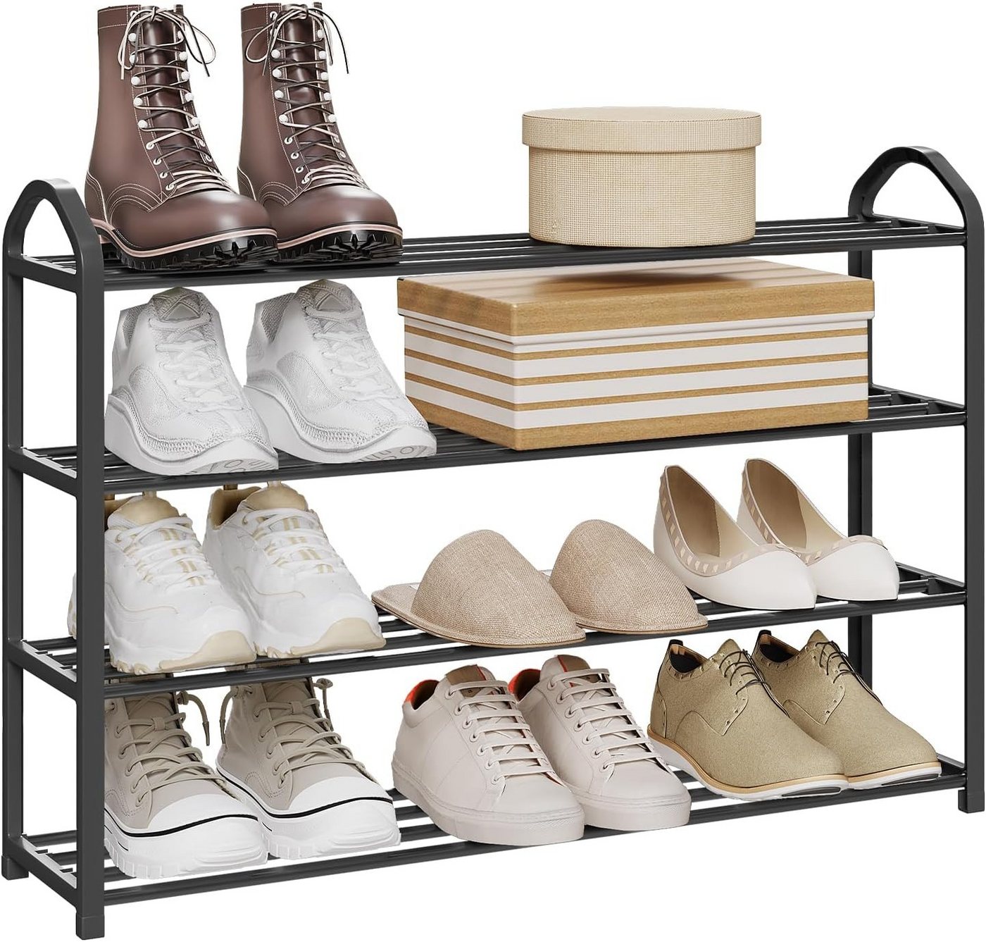 Woltu Schuhregal, 1-tlg., Ablage Ständerregale 4 Schicht für 16 Paare Schuhe
