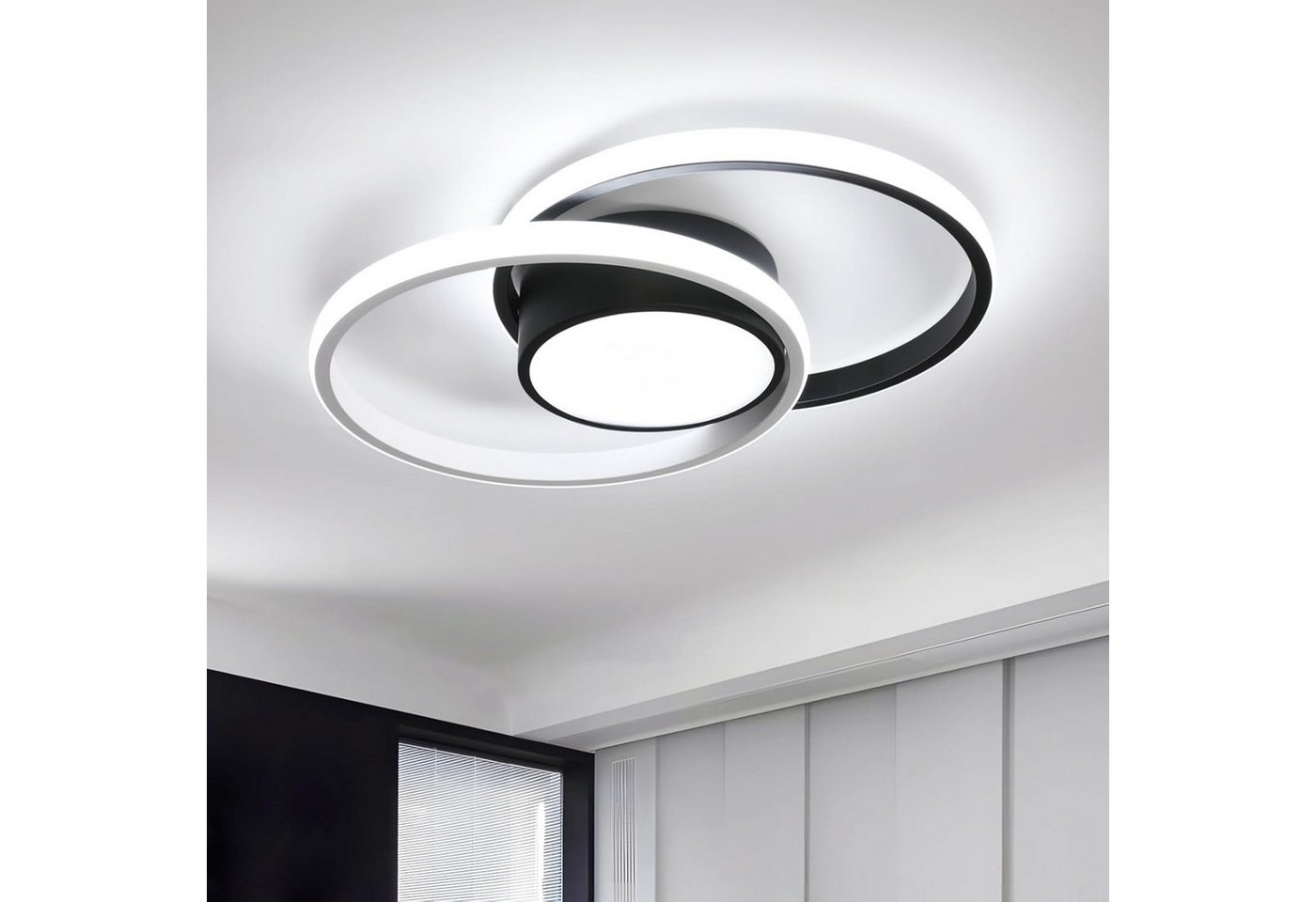 Riserva LED Deckenleuchte Runde LED Deckenleuchte 42W 4700LM Kaltweiß 40cm Modern Wohnzimmer, LED wechselbar