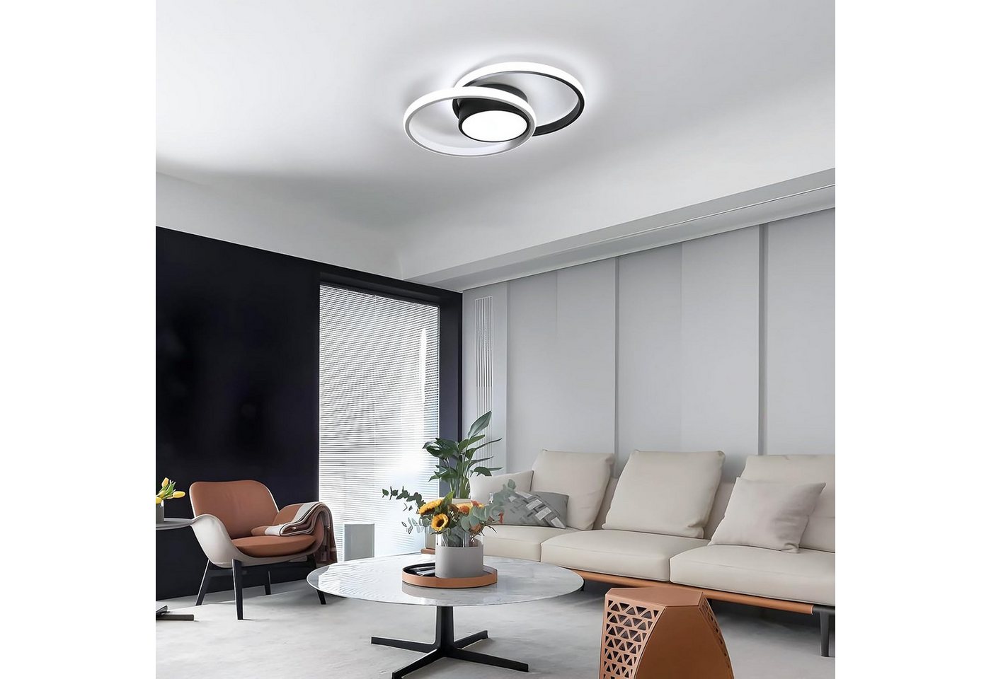 Riserva LED Deckenleuchte Runde LED Deckenleuchte 42W 4700LM Kaltweiß 40cm Modern Wohnzimmer, LED wechselbar Bild 3
