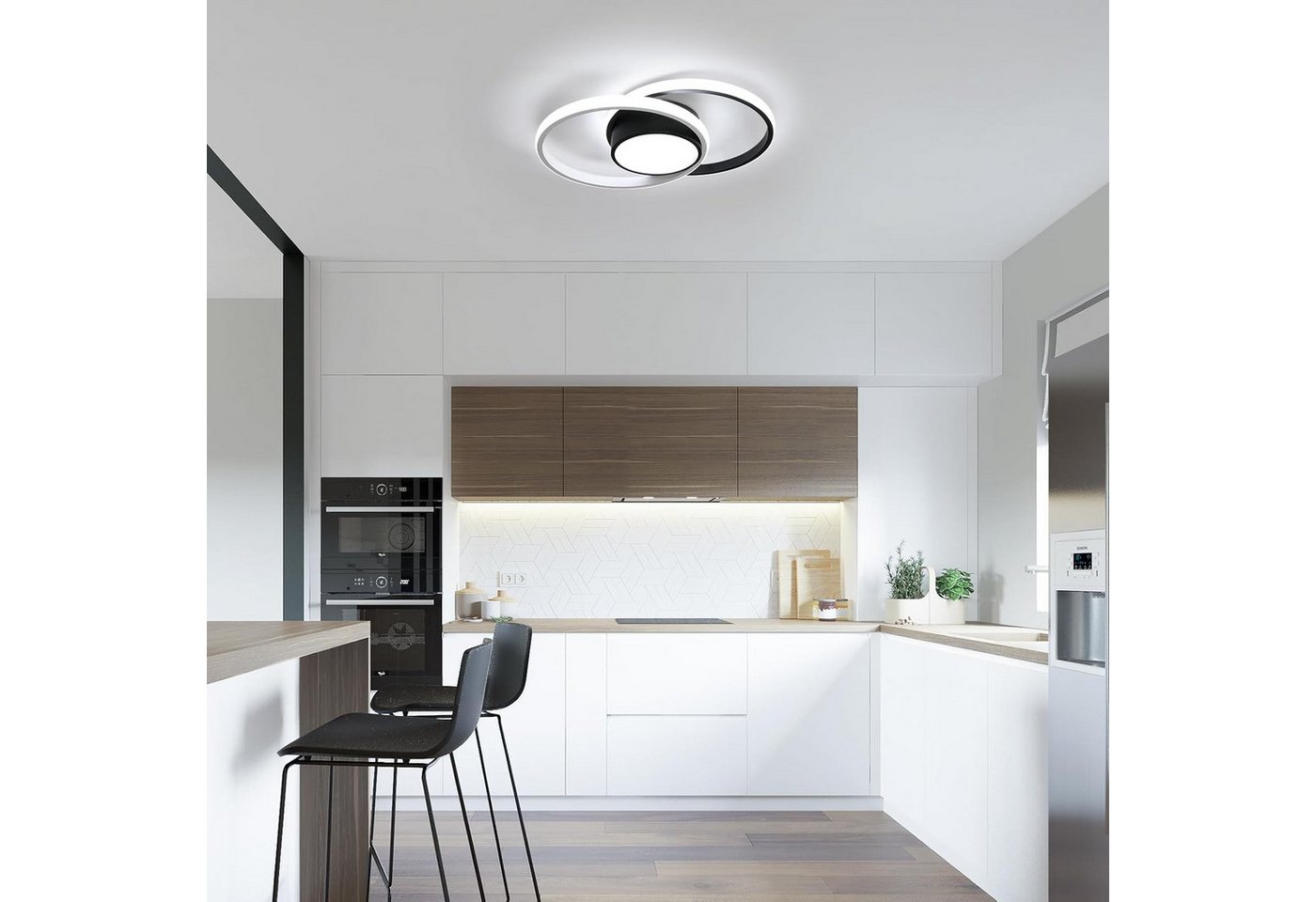 Riserva LED Deckenleuchte Runde LED Deckenleuchte 42W 4700LM Kaltweiß 40cm Modern Wohnzimmer, LED wechselbar Bild 5