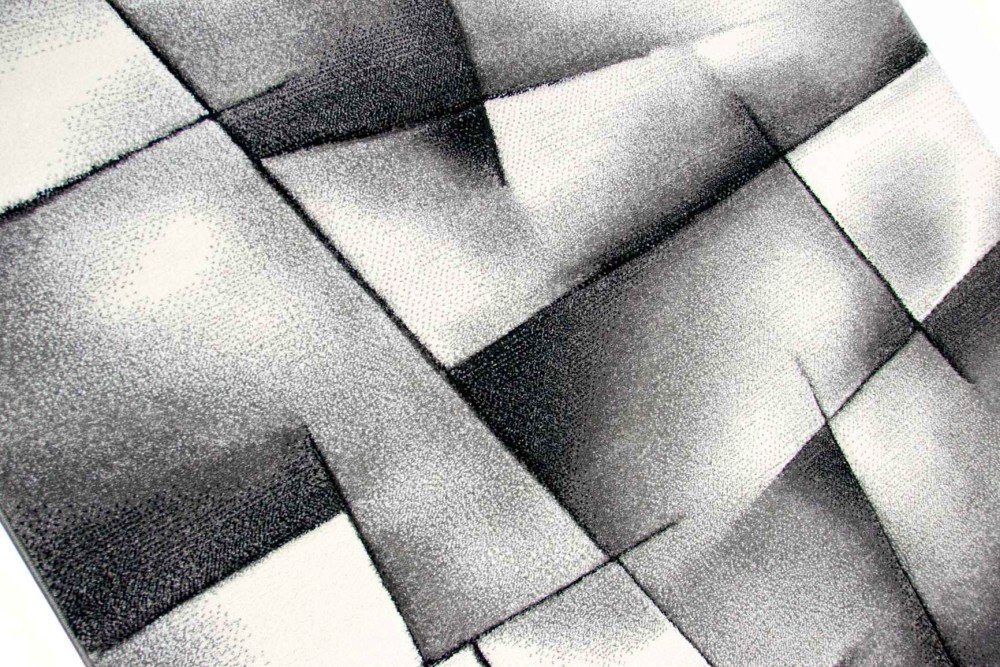 Carpetia Teppich Moderner Teppich Kurzflor Wohnzimmerteppich grau schwarz weiss, rechteckig, Höhe: 13 mm Bild 2