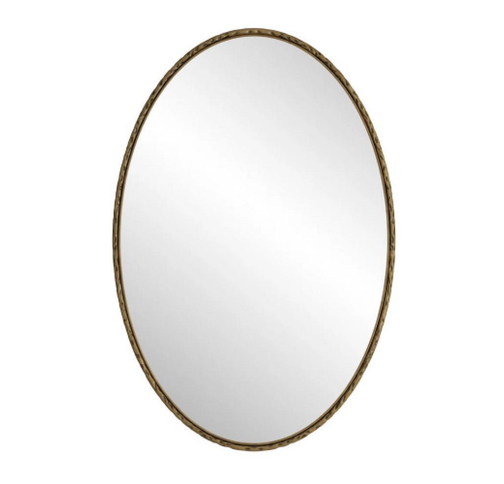 BBWL Badspiegel Ovaler Retro Wandspiegel aus Eisen, Antik-Look, Vintage, Badezimmerspiegel, Wohnzimmer, Schlafzimmer, 65x100cm, Glas, MDF Bild 3