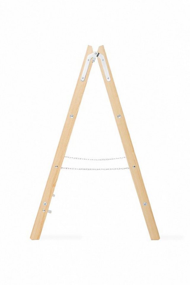 PROREGAL® Stehleiter Wood Double Giraffe Holz-Sprossen-Stehleiter mit Sicherheitsband (Leiter, Trittleiter, Bockleiter, Holzleiter, Sprossen-Doppellleiter), Mehrere Größen, vielseitig einsetzbar Bild 2