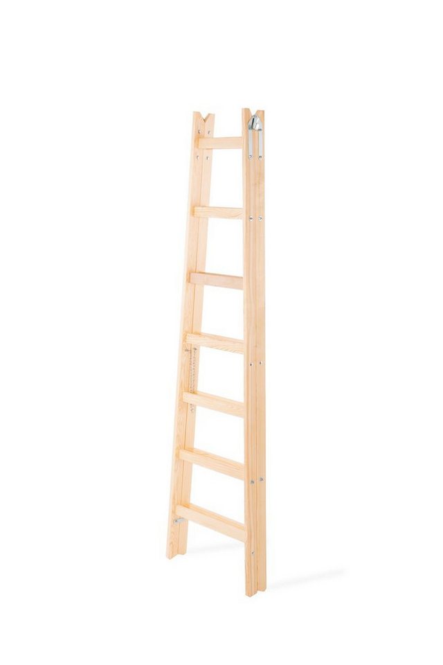 PROREGAL® Stehleiter Wood Double Giraffe Holz-Sprossen-Stehleiter mit Sicherheitsband (Leiter, Trittleiter, Bockleiter, Holzleiter, Sprossen-Doppellleiter), Mehrere Größen, vielseitig einsetzbar Bild 3
