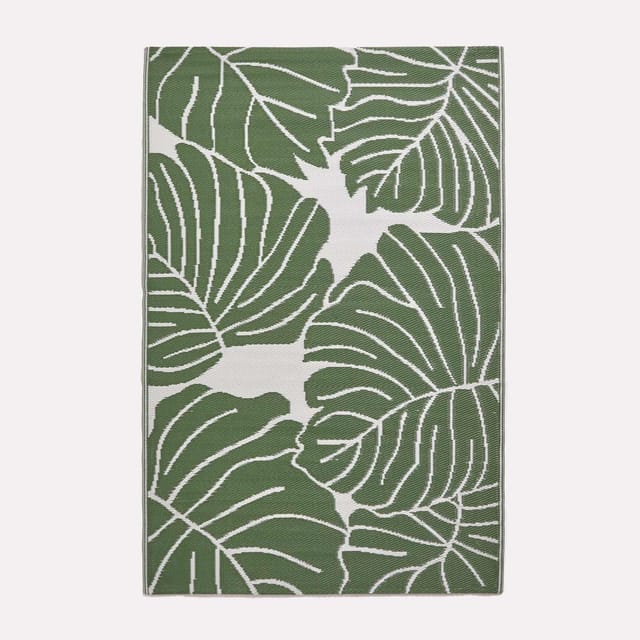 Homescapes - Outdoor-Teppich Ada aus Polypropylen mit floralem Blätter-Design, 180 x 270 cm