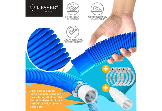 KESSER Poolschlauch, flexibel mit Muffen inkl. Schlauchschellen & -Verbindung