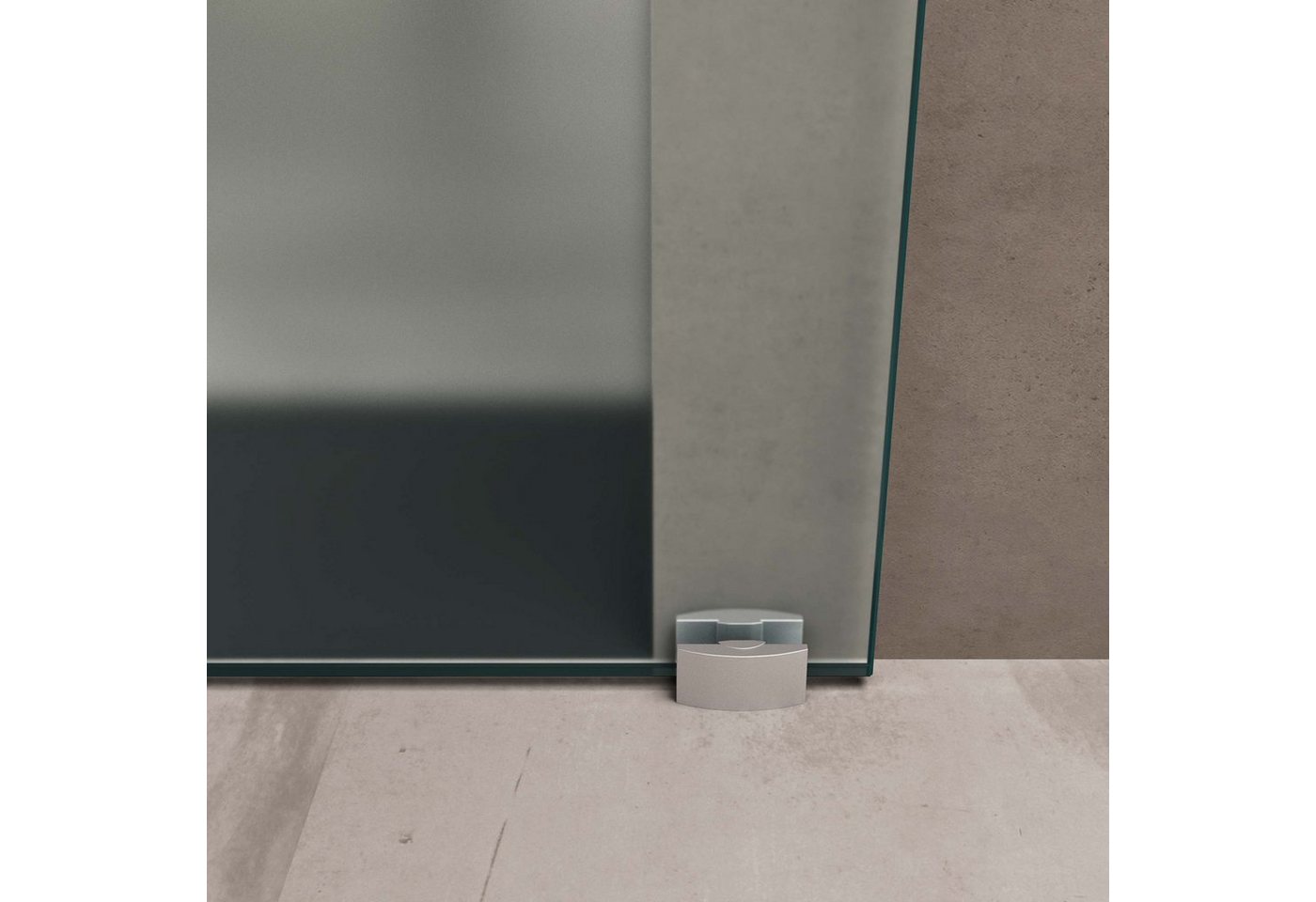 doporro Glasschiebetür Komplettset Soft-Close Zimmertür ESG satiniert H:205cm Amalfi TS12&14 Bild 2