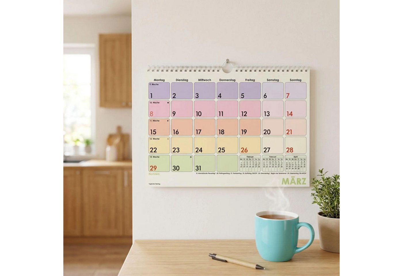 Alpha Edition Wandkalender Monatsplaner 1M/1S Farbenfroh 2027 Bild 2