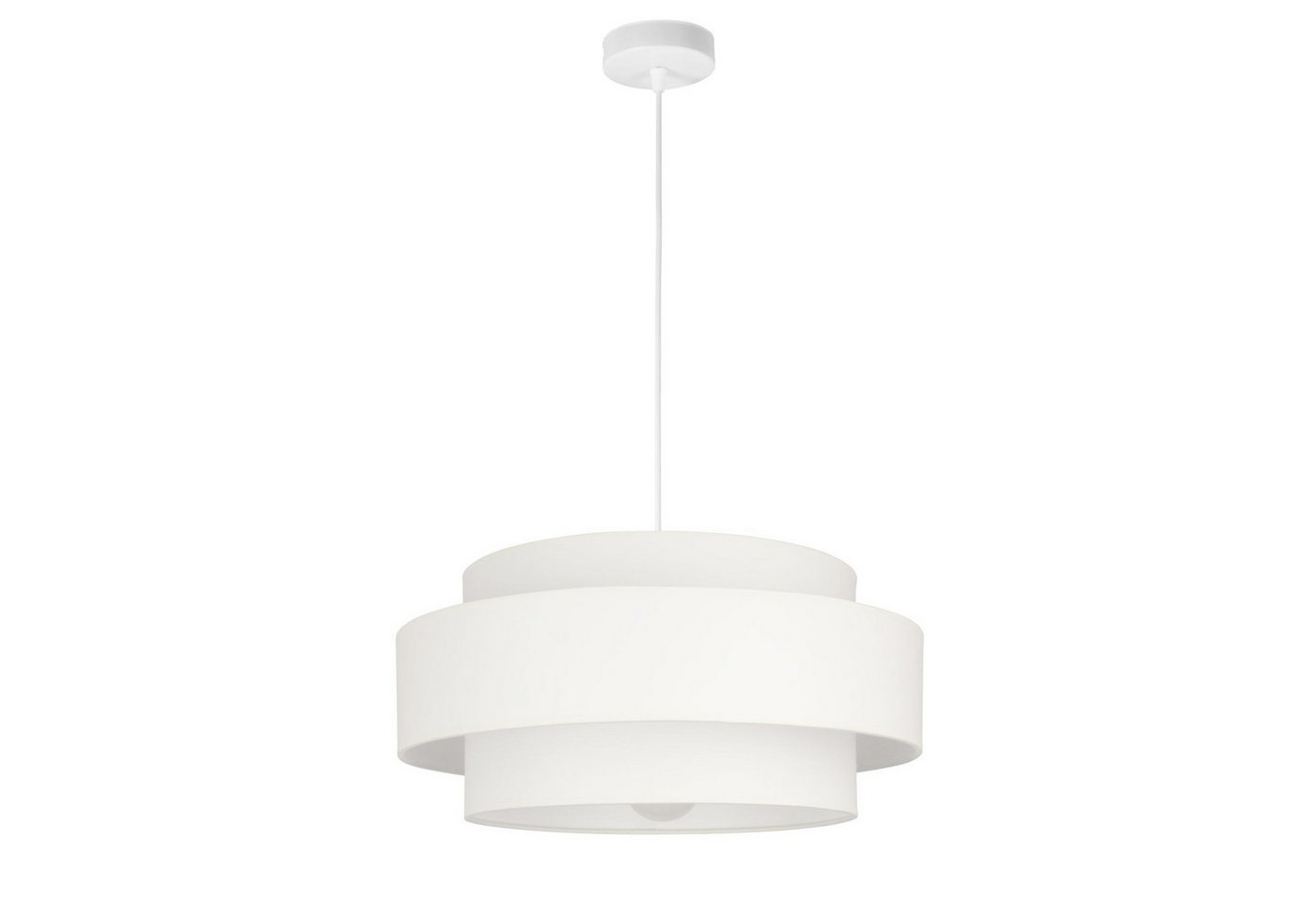 Licht-Erlebnisse Pendelleuchte GELO, ohne Leuchtmittel, Metall E27 Ø 40 cm H: max. 90 cm Weiß rund Modern Pendelleuchte Bild 4