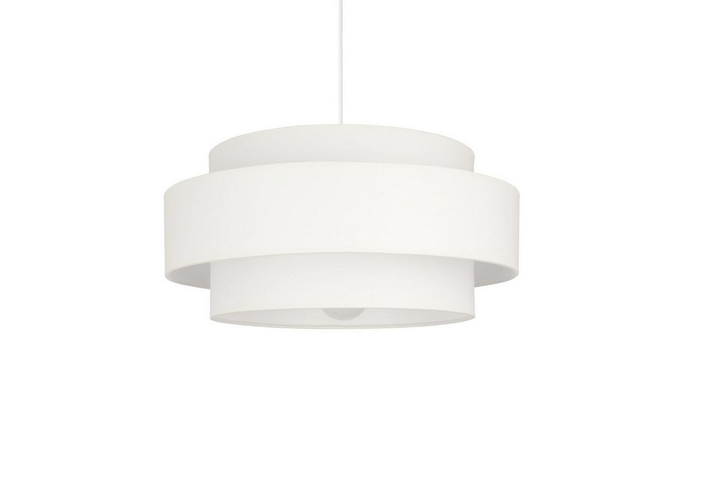 Licht-Erlebnisse Pendelleuchte GELO, ohne Leuchtmittel, Metall E27 Ø 40 cm H: max. 90 cm Weiß rund Modern Pendelleuchte Bild 5
